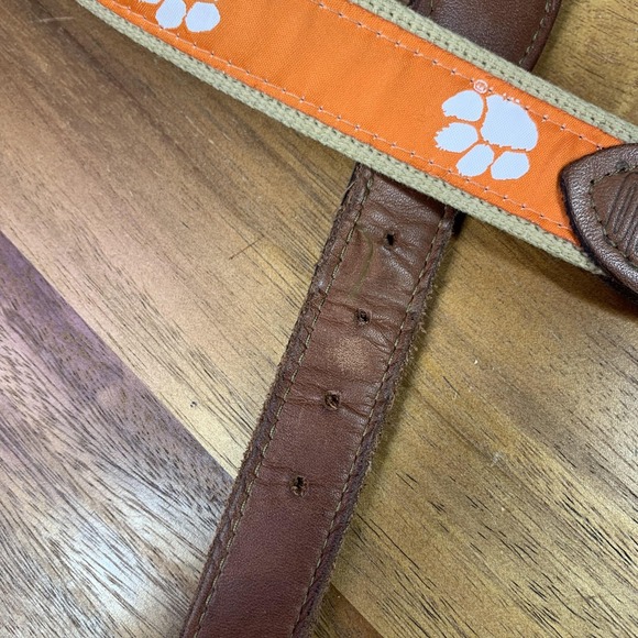 Clemson Tigers Belt Mens 34 Orange Tan NCAA Football Leather Vintage USA Zep Pro - Picture 4 of 8